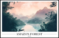 Amazon Forest Misty Landscape Poster - National Park Poster PosterGoat