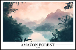Amazon Forest Misty Landscape Poster - National Park Poster PosterGoat