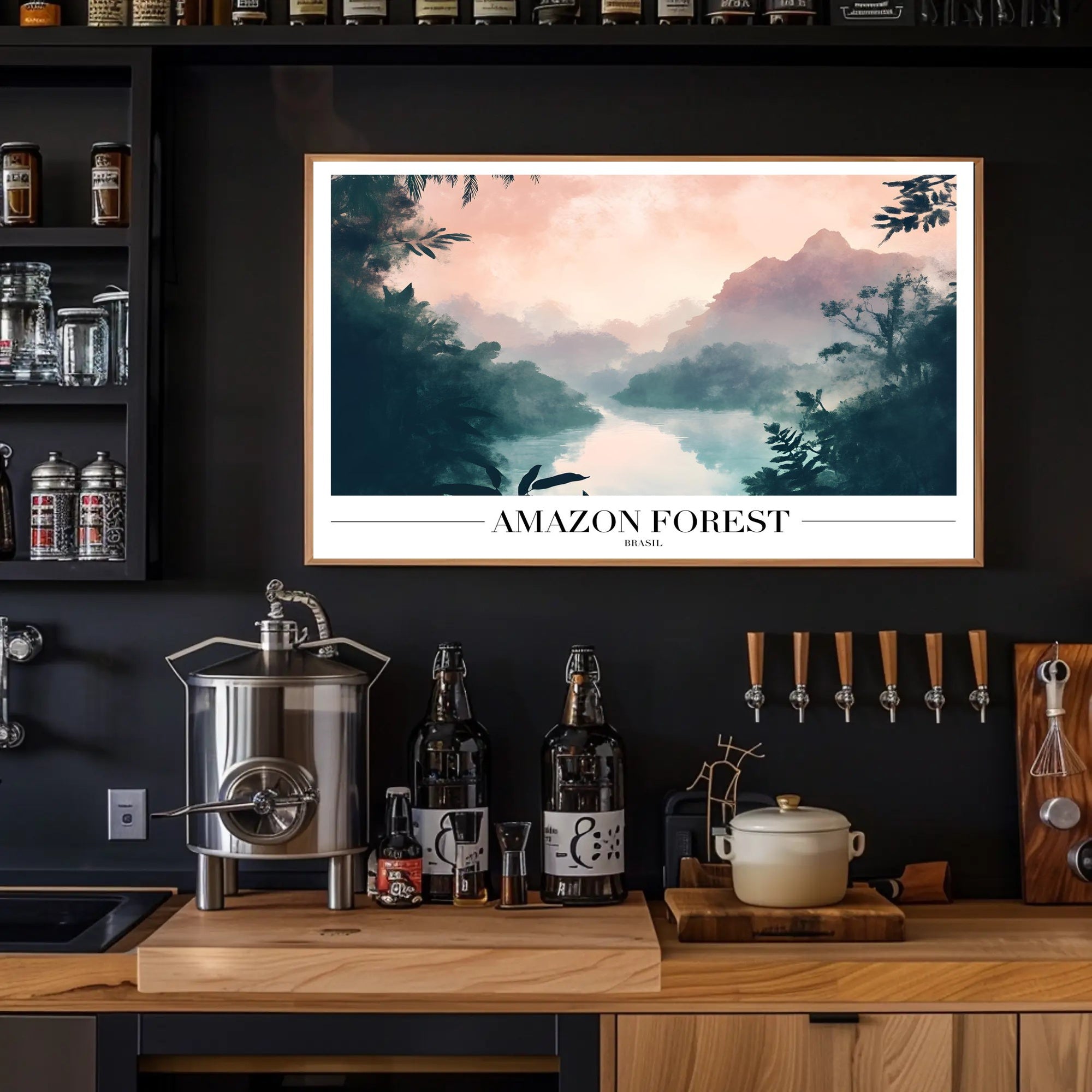 Amazon Forest Misty Landscape Poster - National Park Poster PosterGoat