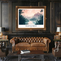 Amazon Forest Misty Landscape Poster - National Park Poster PosterGoat