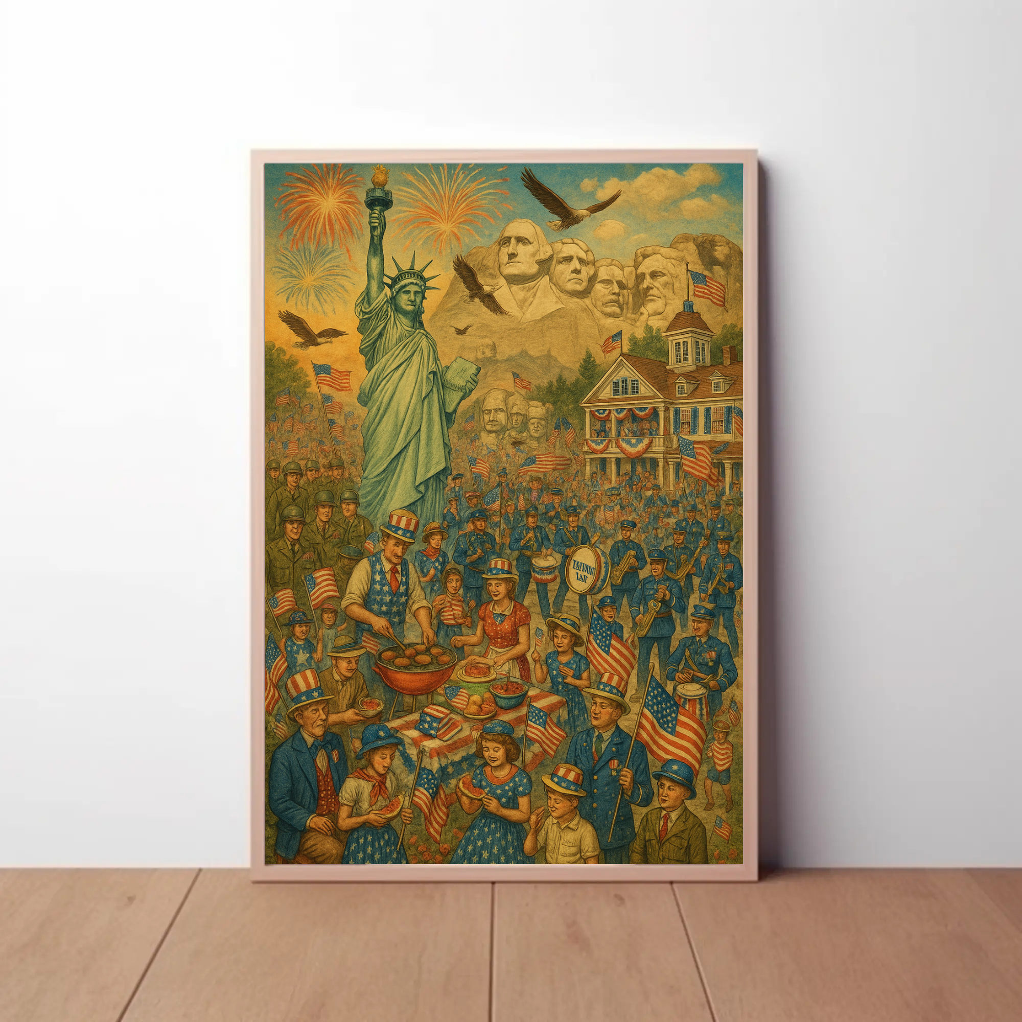 American Heritage Celebration Nostalgic Historical Poster PosterGoat