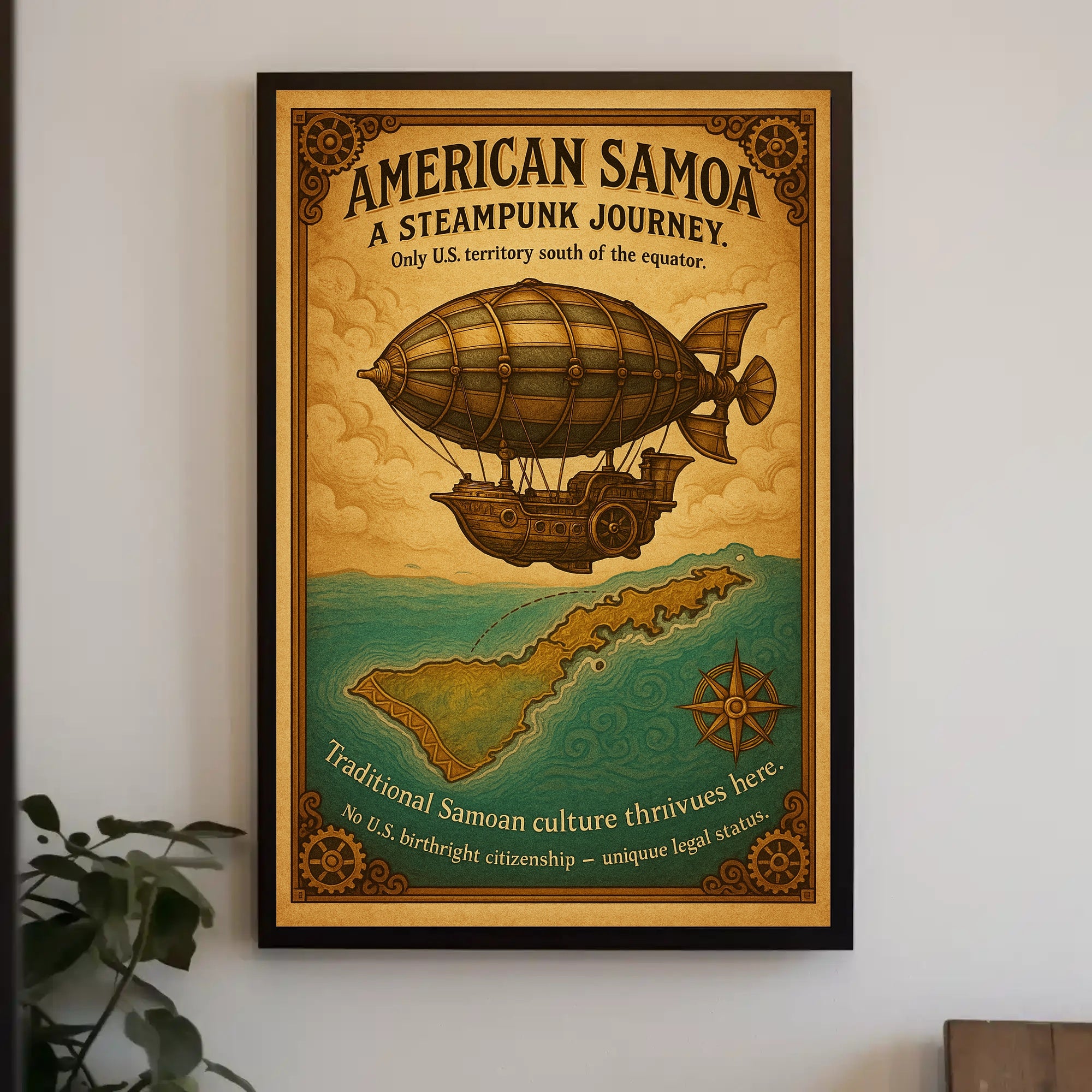 American Samoa A Steampunk Journey Poster PosterGoat