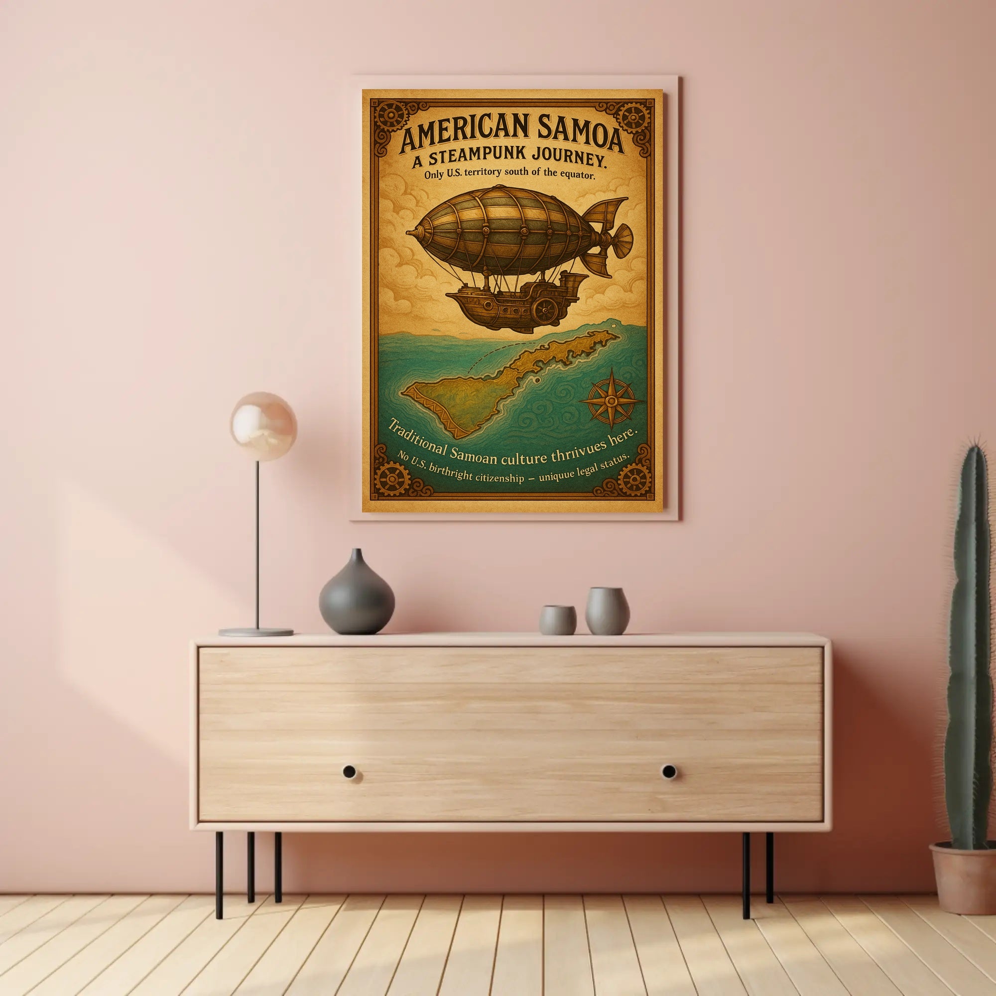 American Samoa A Steampunk Journey Poster PosterGoat