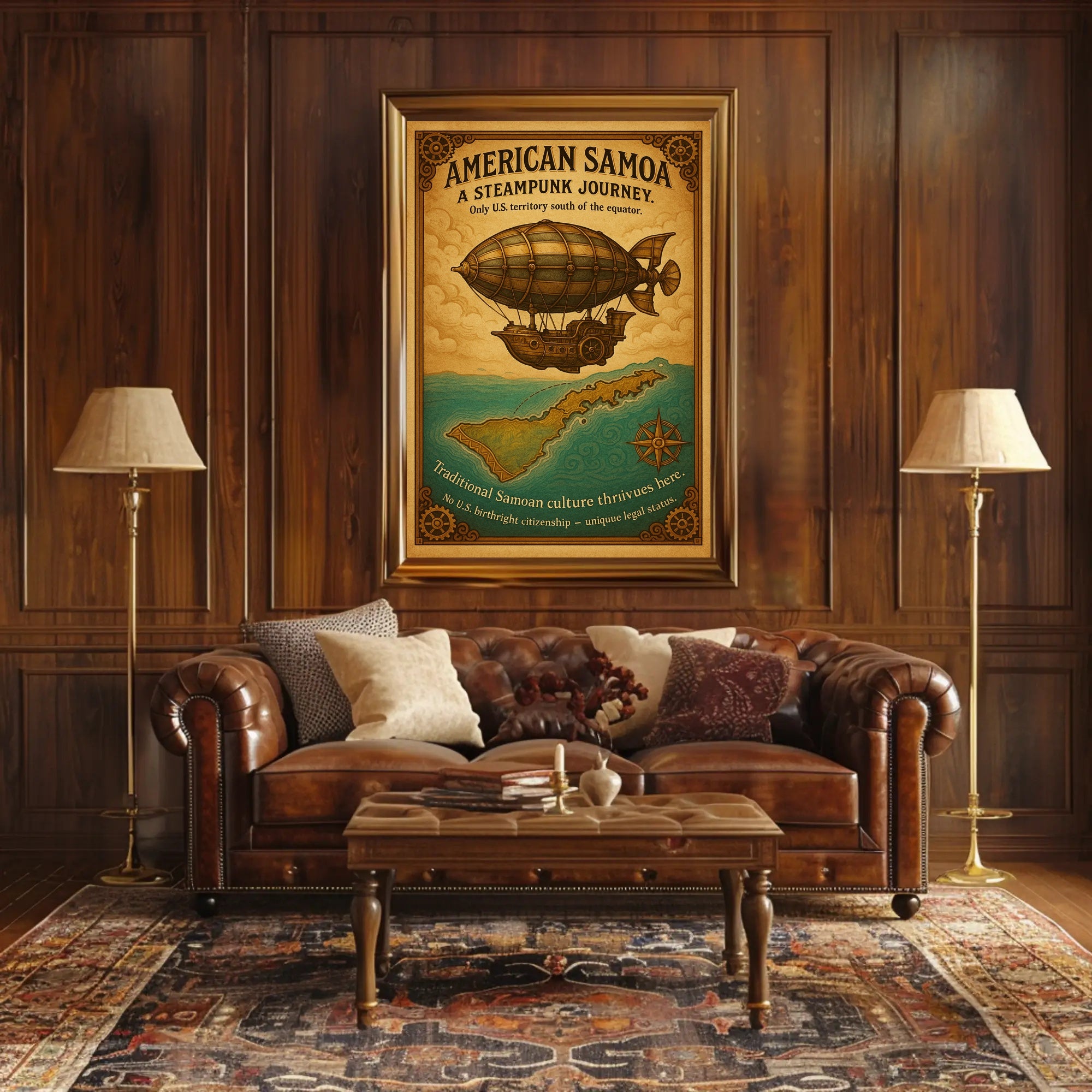 American Samoa A Steampunk Journey Poster PosterGoat