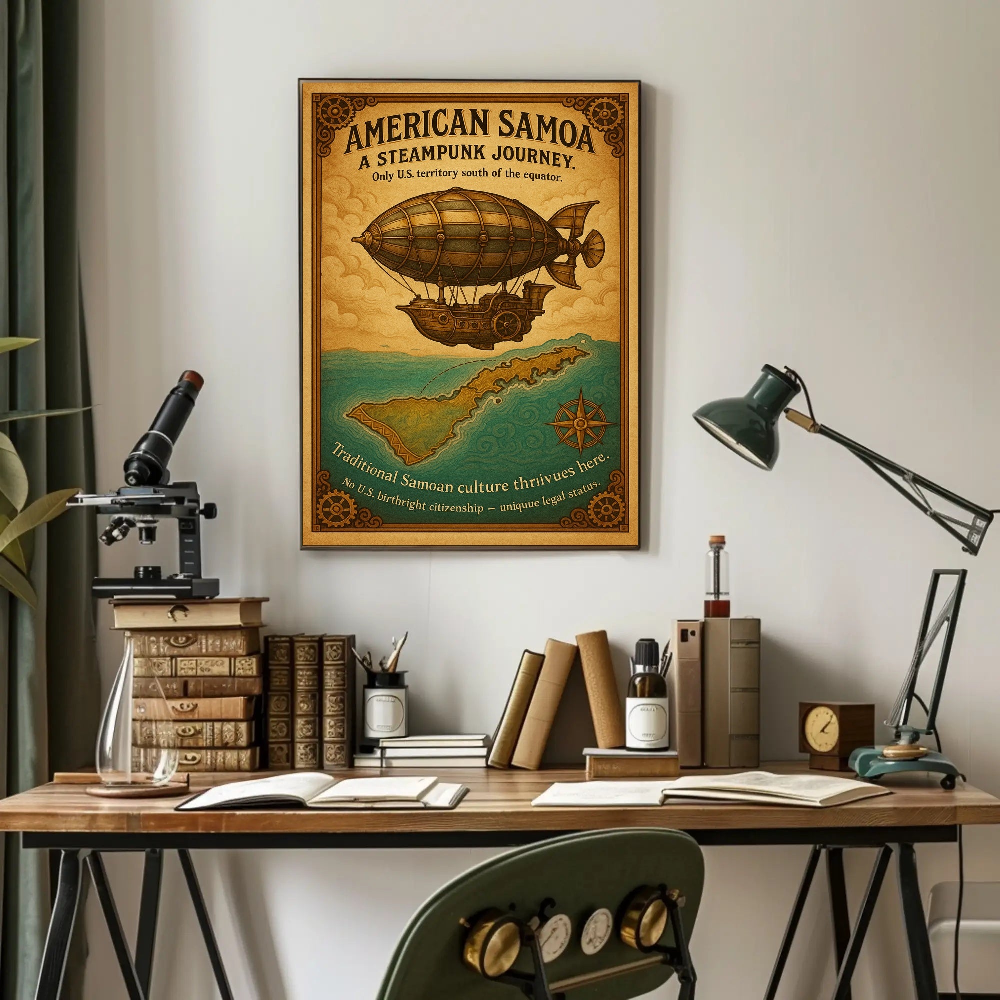 American Samoa A Steampunk Journey Poster PosterGoat