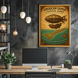 American Samoa A Steampunk Journey Poster PosterGoat