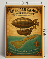 American Samoa A Steampunk Journey Poster PosterGoat
