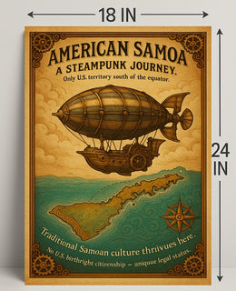 American Samoa A Steampunk Journey Poster PosterGoat