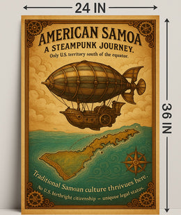 American Samoa A Steampunk Journey Poster PosterGoat