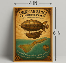 American Samoa A Steampunk Journey Poster PosterGoat