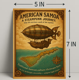 American Samoa A Steampunk Journey Poster PosterGoat