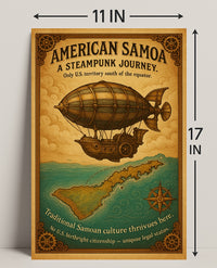 American Samoa A Steampunk Journey Poster PosterGoat