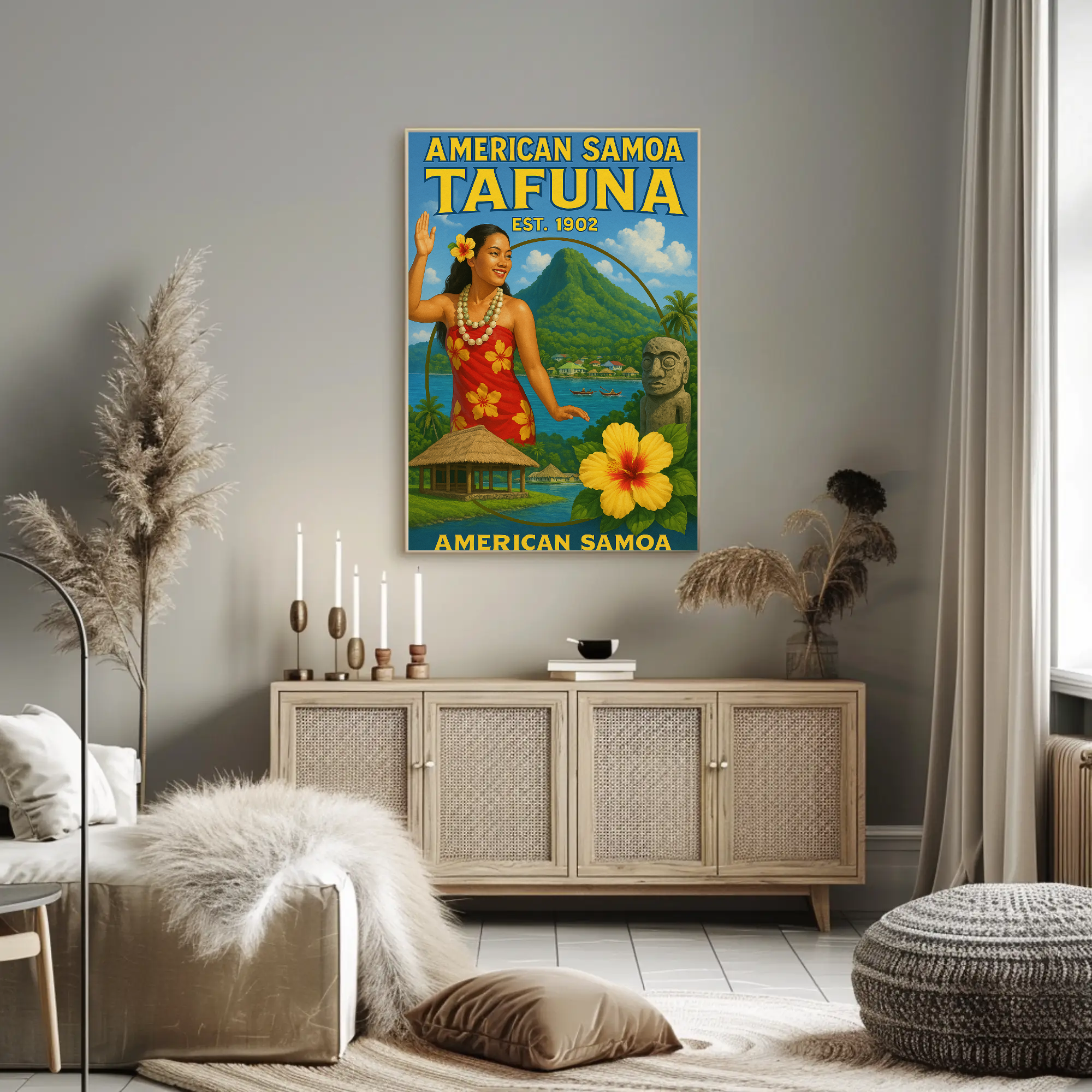 American Samoa Island Culture Travel Poster PosterGoat