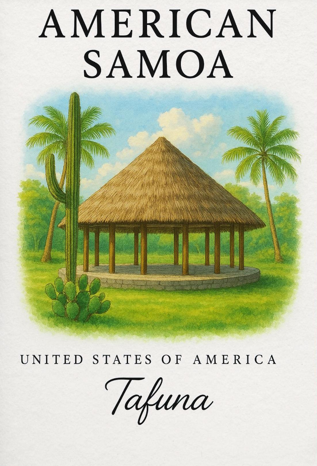 American Samoa Scenic  Inspiration Cultural or Heritage Poster PosterGoat