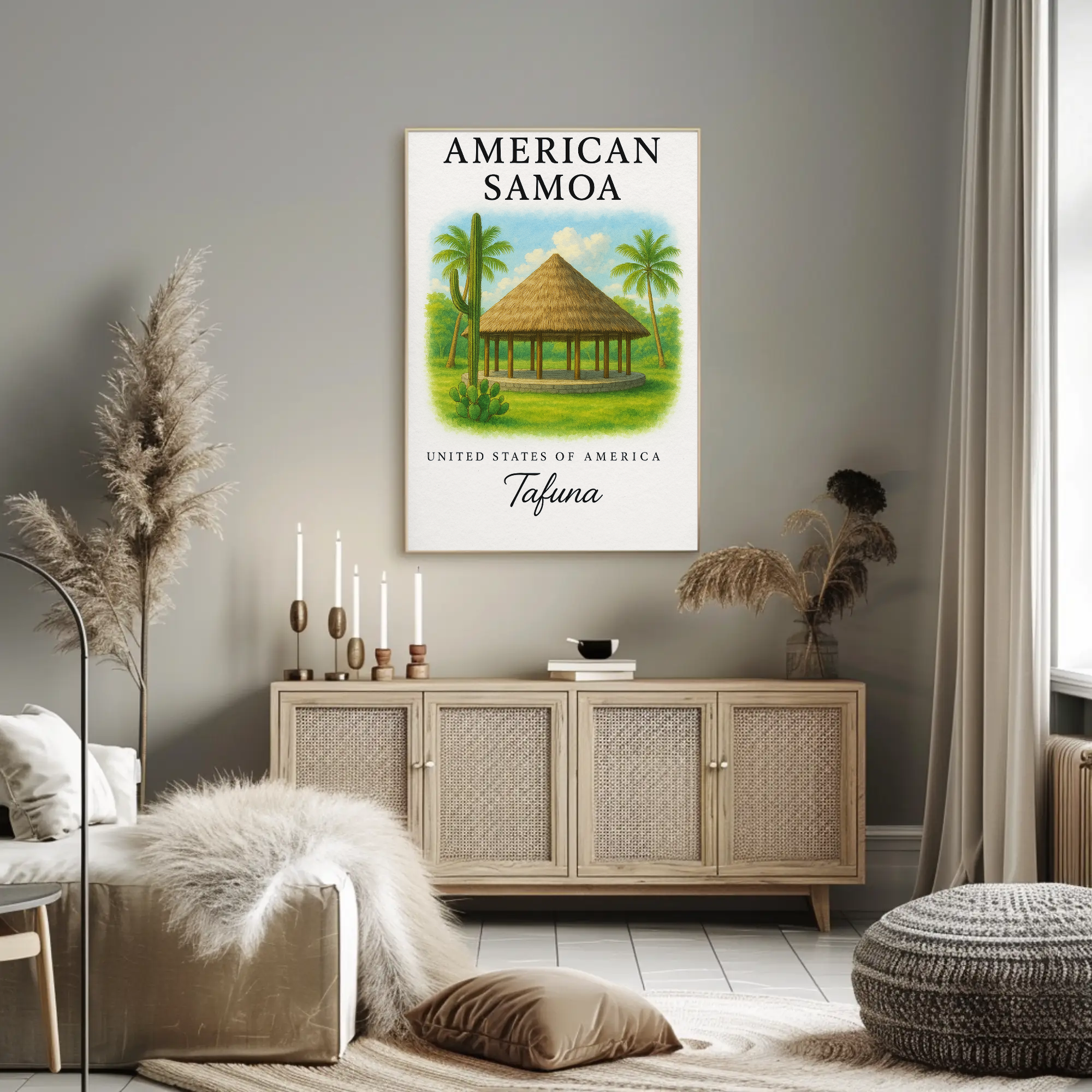 American Samoa Scenic  Inspiration Cultural or Heritage Poster PosterGoat