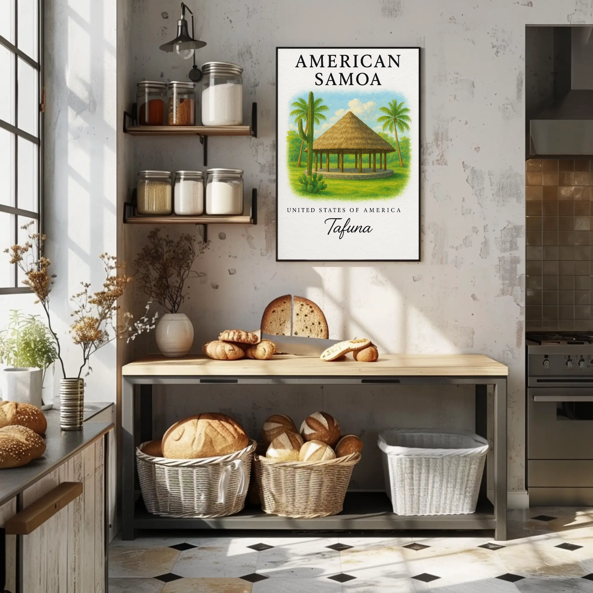 American Samoa Scenic  Inspiration Cultural or Heritage Poster PosterGoat