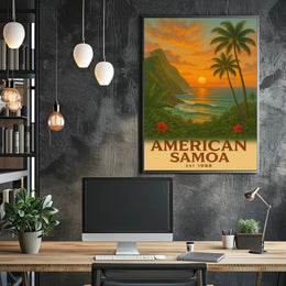 American Samoa Scenic View Travel Poster PosterGoat