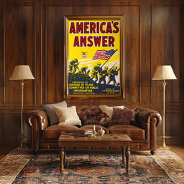 American Soldiers with Flag World War I Poster PosterGoat