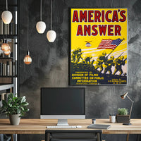American Soldiers with Flag World War I Poster PosterGoat
