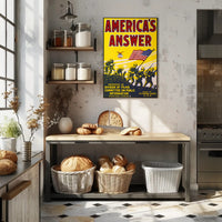 American Soldiers with Flag World War I Poster PosterGoat
