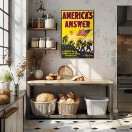 American Soldiers with Flag World War I Poster PosterGoat