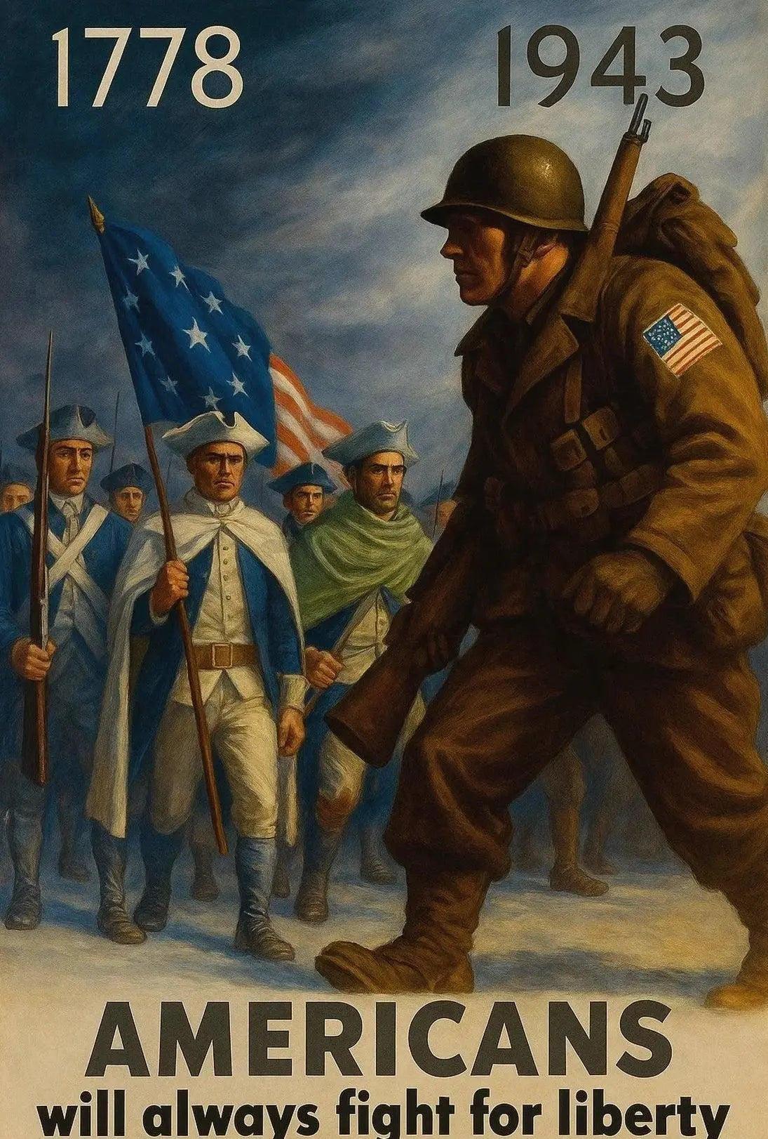 Americans Fight for Liberty Historical Poster PosterGoat