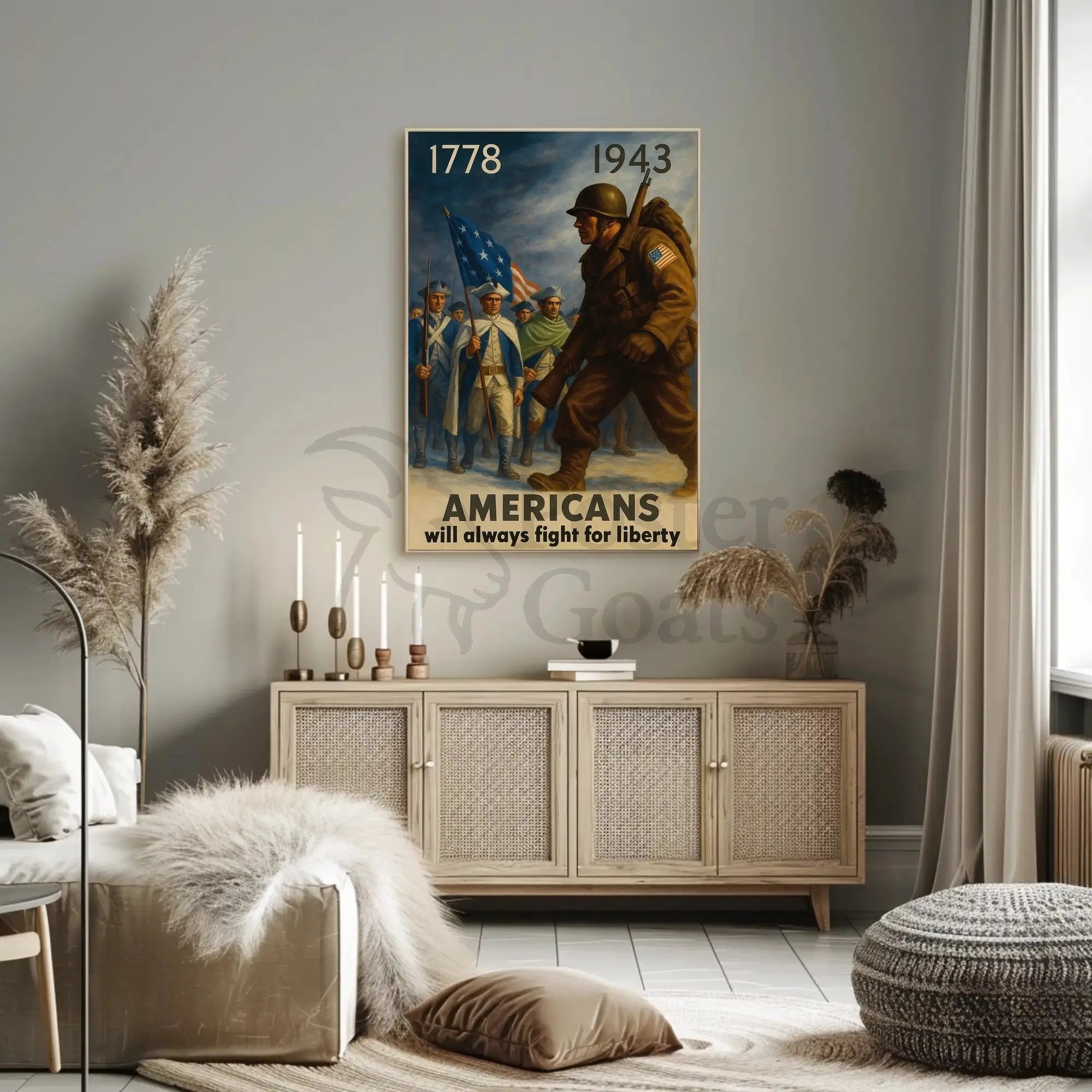 Americans Fight for Liberty Historical Poster PosterGoat