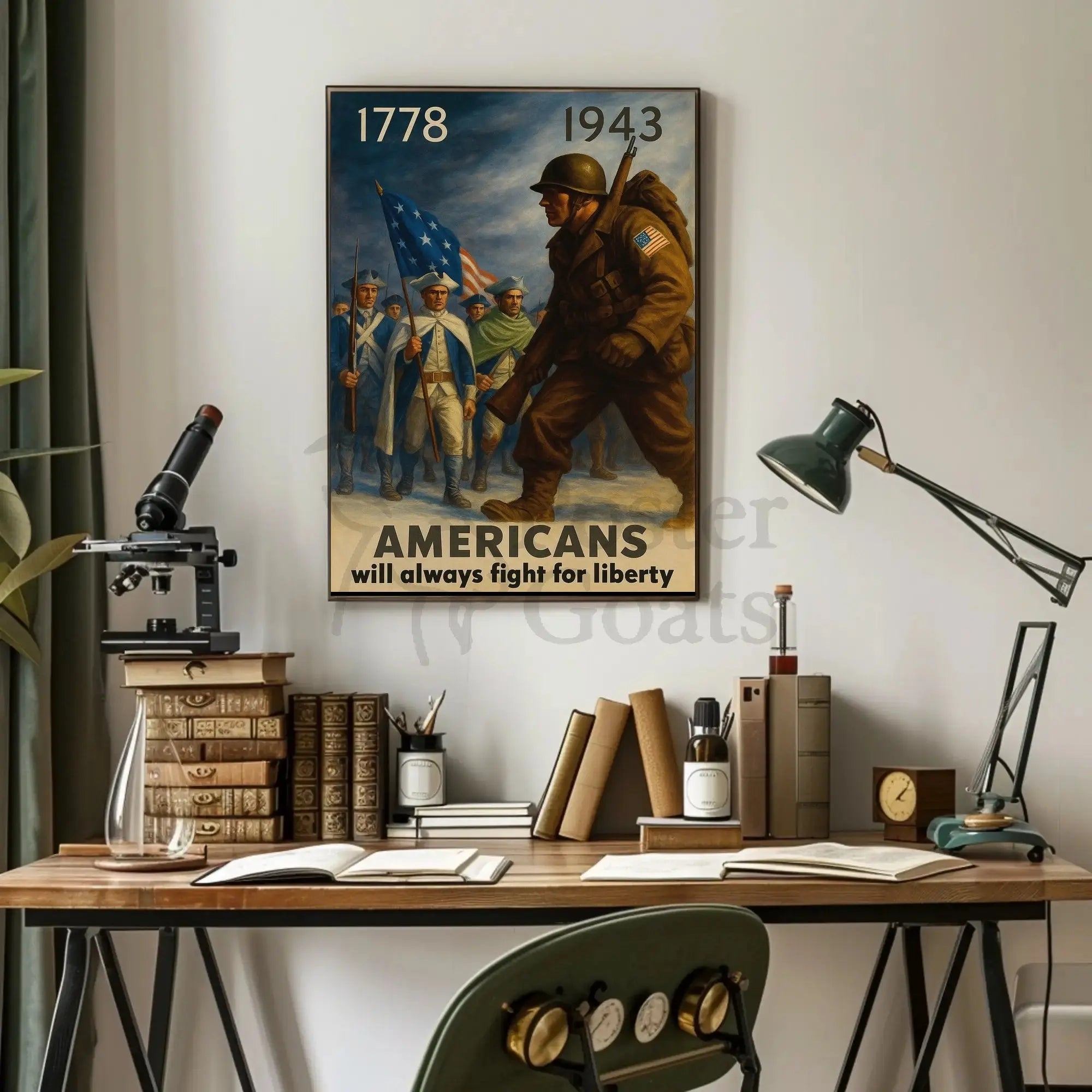 Americans Fight for Liberty Historical Poster PosterGoat