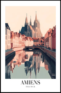 Amiens Cathedral Scenic European Poster PosterGoat