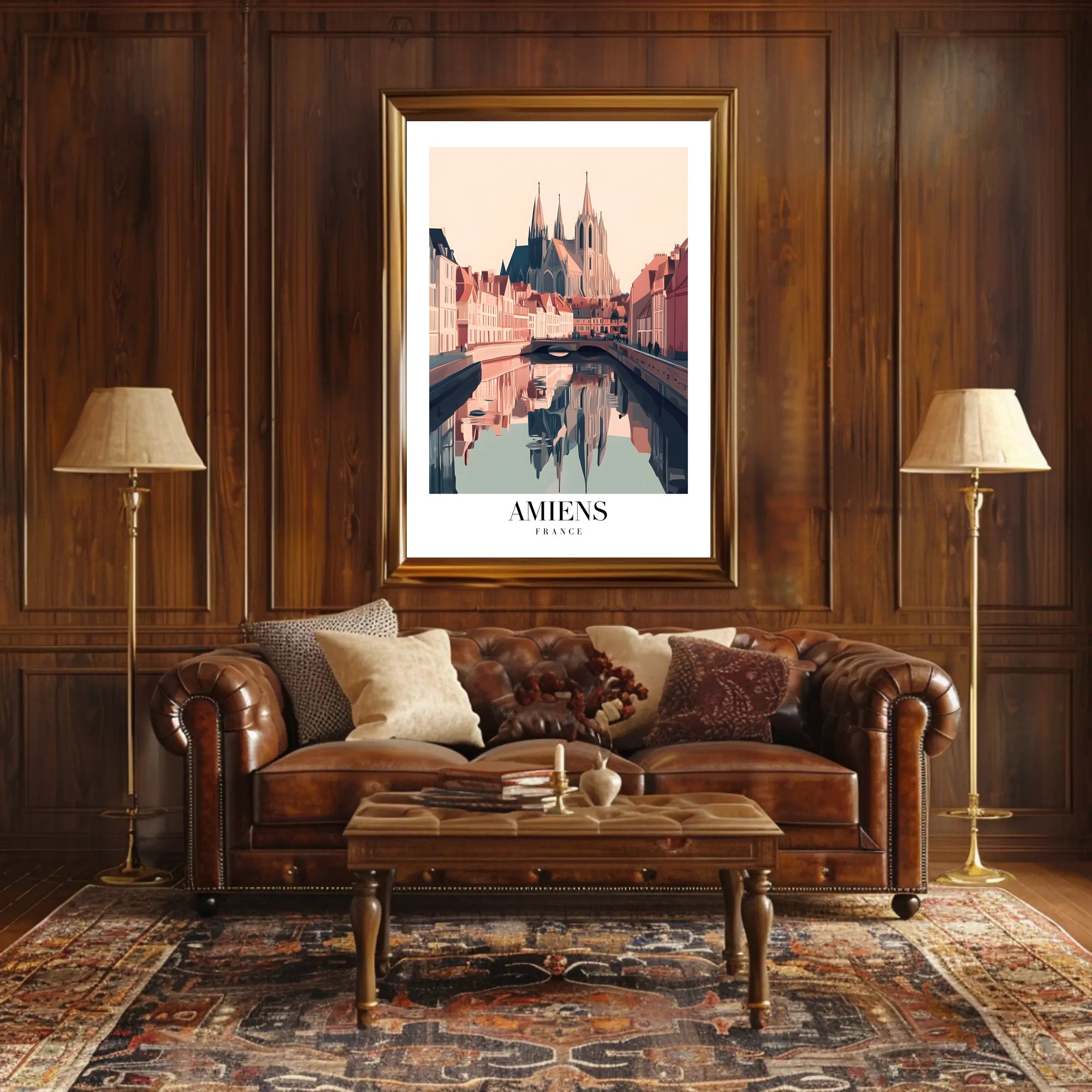 Amiens Cathedral Scenic European Poster PosterGoat