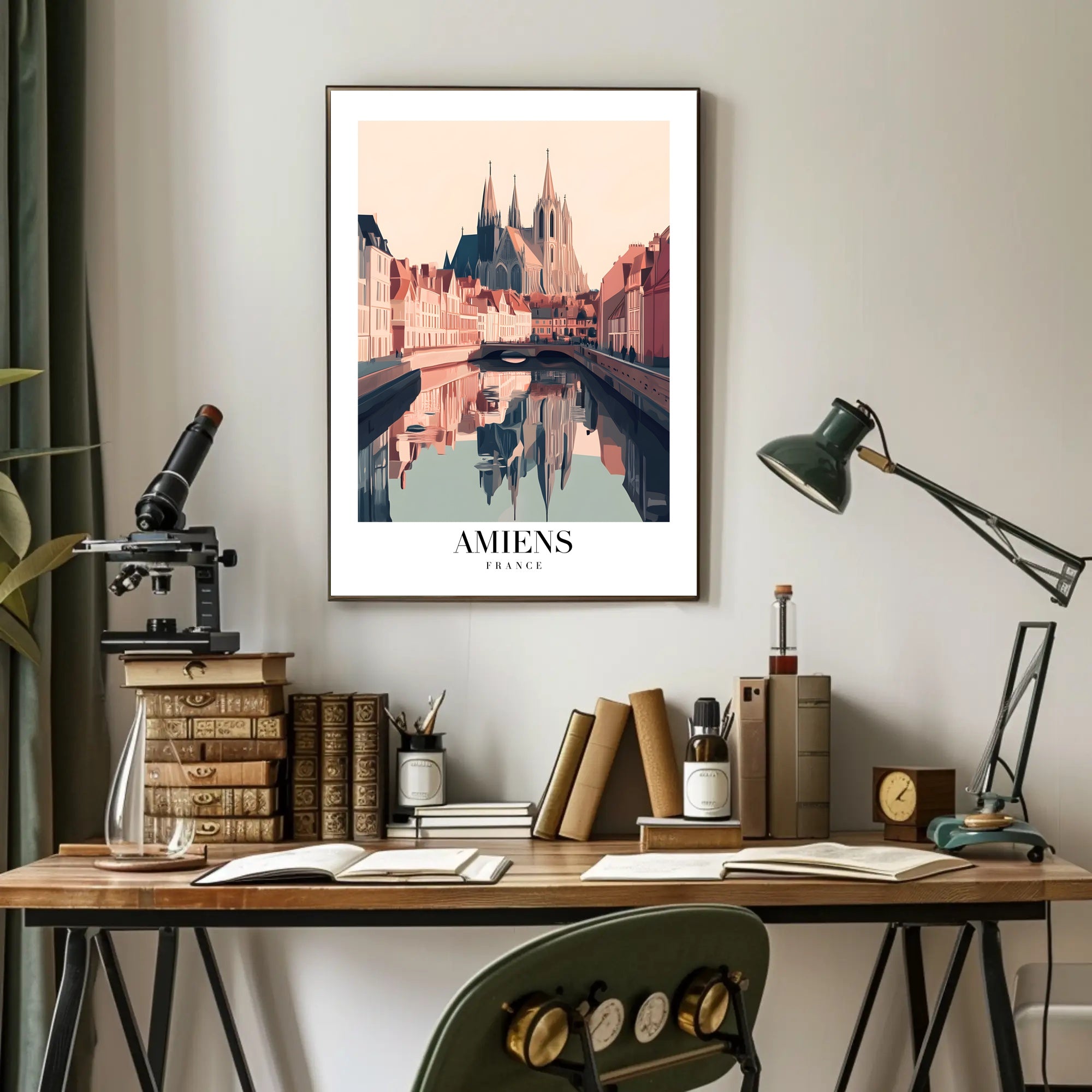 Amiens Cathedral Scenic European Poster PosterGoat