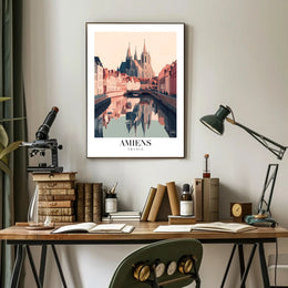 Amiens Cathedral Scenic European Poster PosterGoat