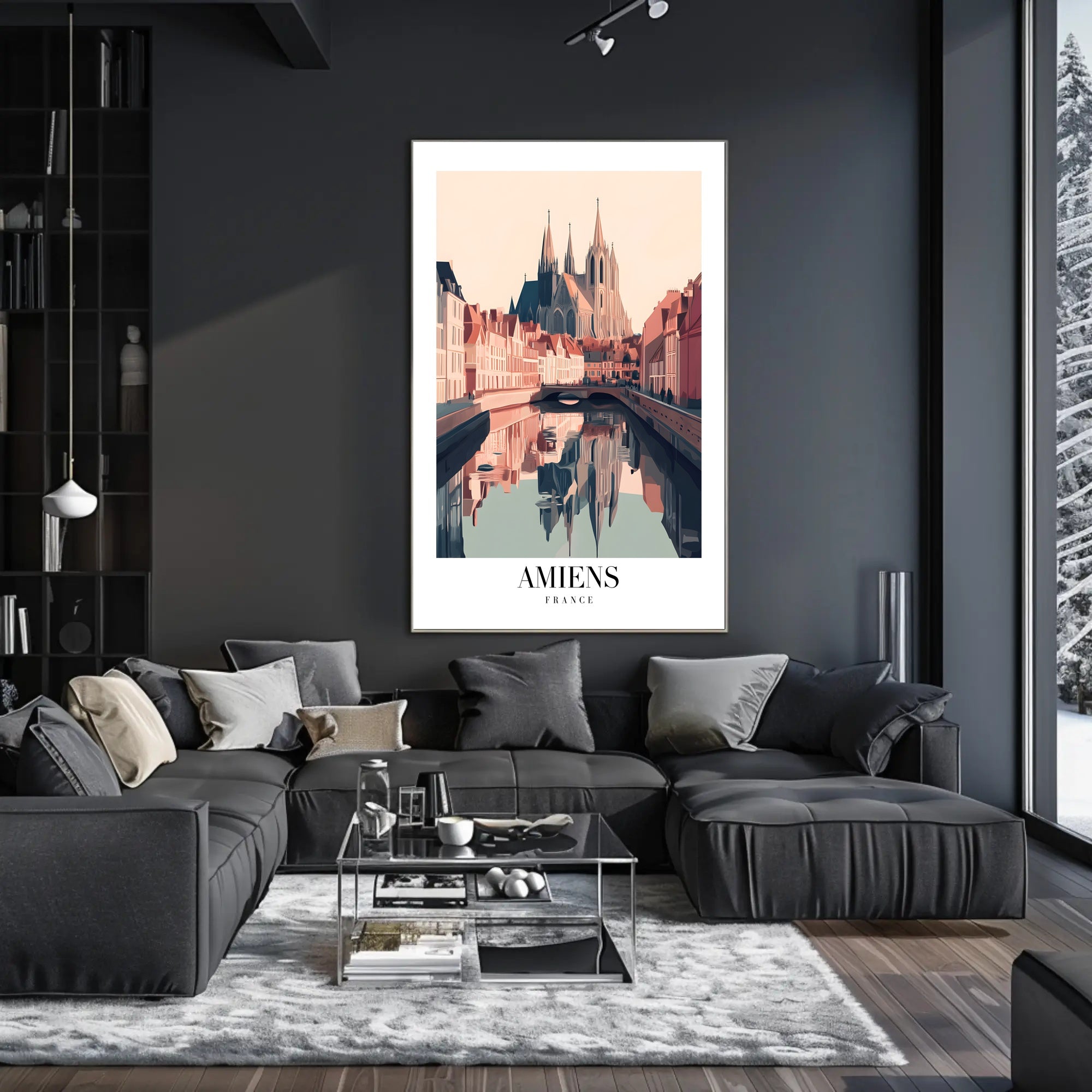 Amiens Cathedral Scenic European Poster PosterGoat