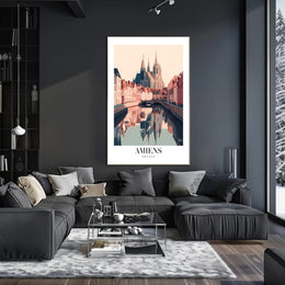 Amiens Cathedral Scenic European Poster PosterGoat