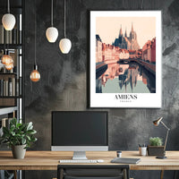 Amiens Cathedral Scenic European Poster PosterGoat