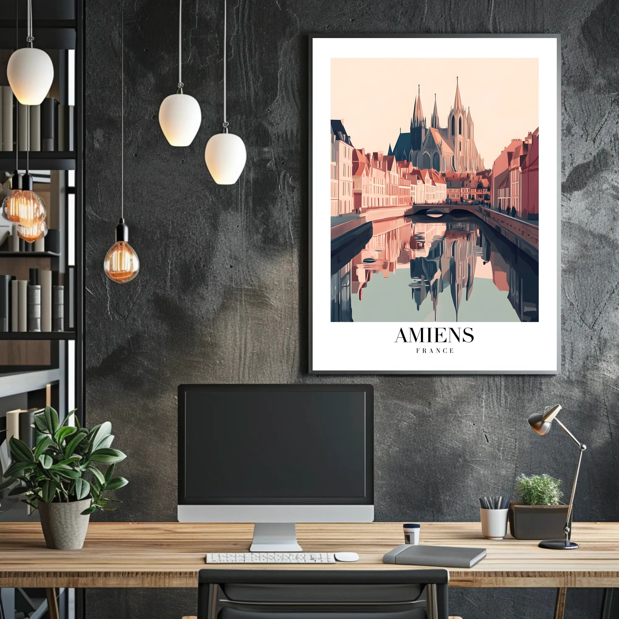 Amiens Cathedral Scenic European Poster PosterGoat