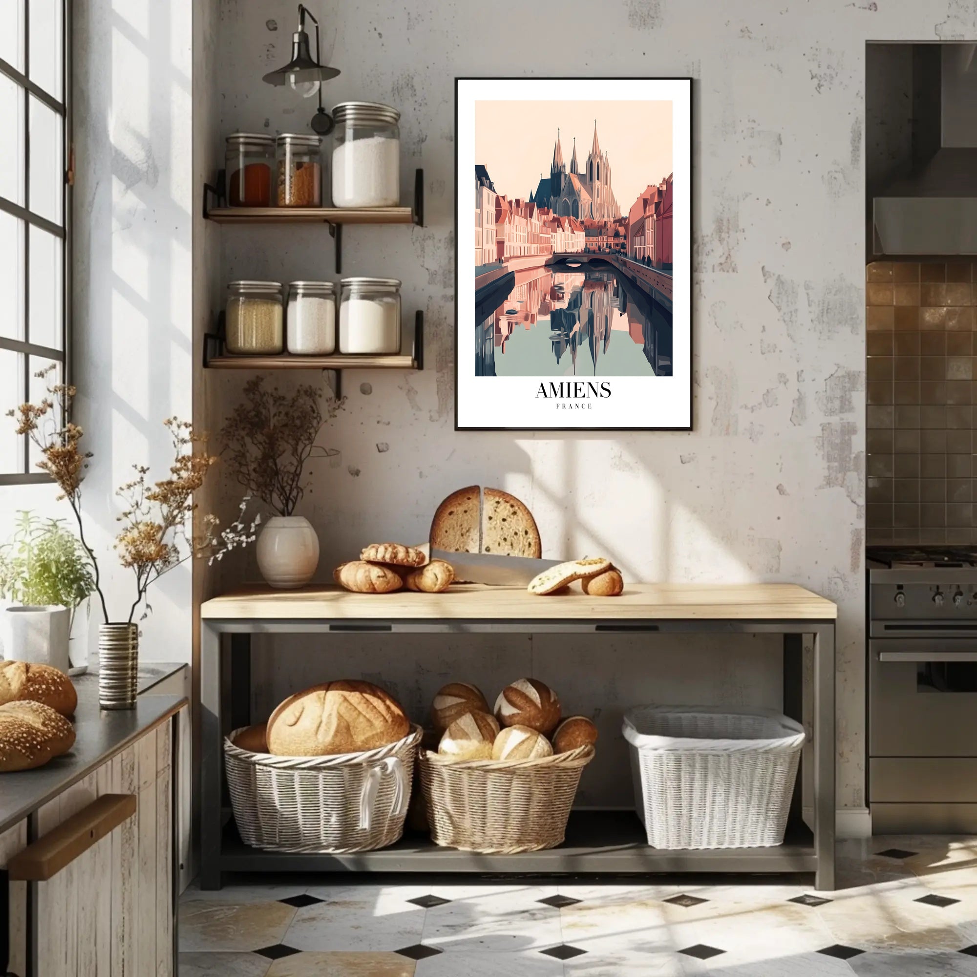 Amiens Cathedral Scenic European Poster PosterGoat