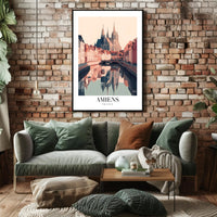 Amiens Cathedral Scenic European Poster PosterGoat