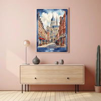 Amiens Cathedral Watercolor Art Print - Urban Cityscape Poster PosterGoat