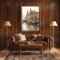 Amsterdam Canal Cityscape Watercolor Travel Poster PosterGoat