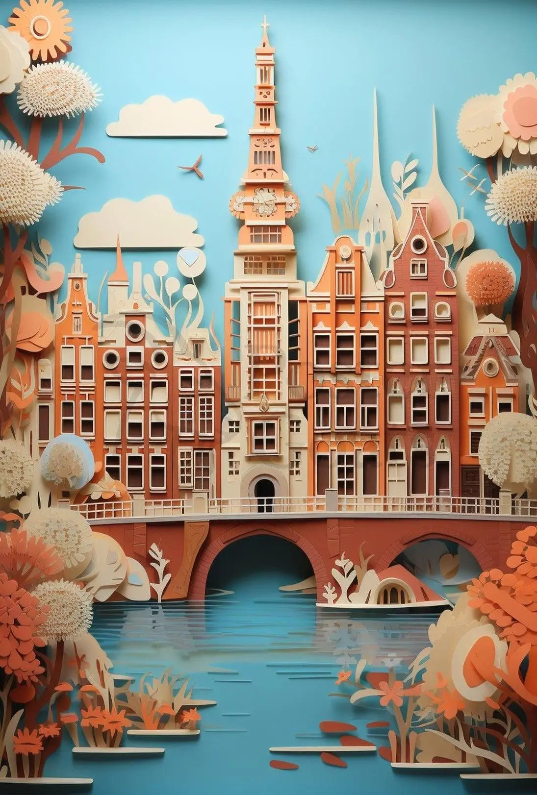 Amsterdam Canal Houses Artistry Travel Poster PosterGoat