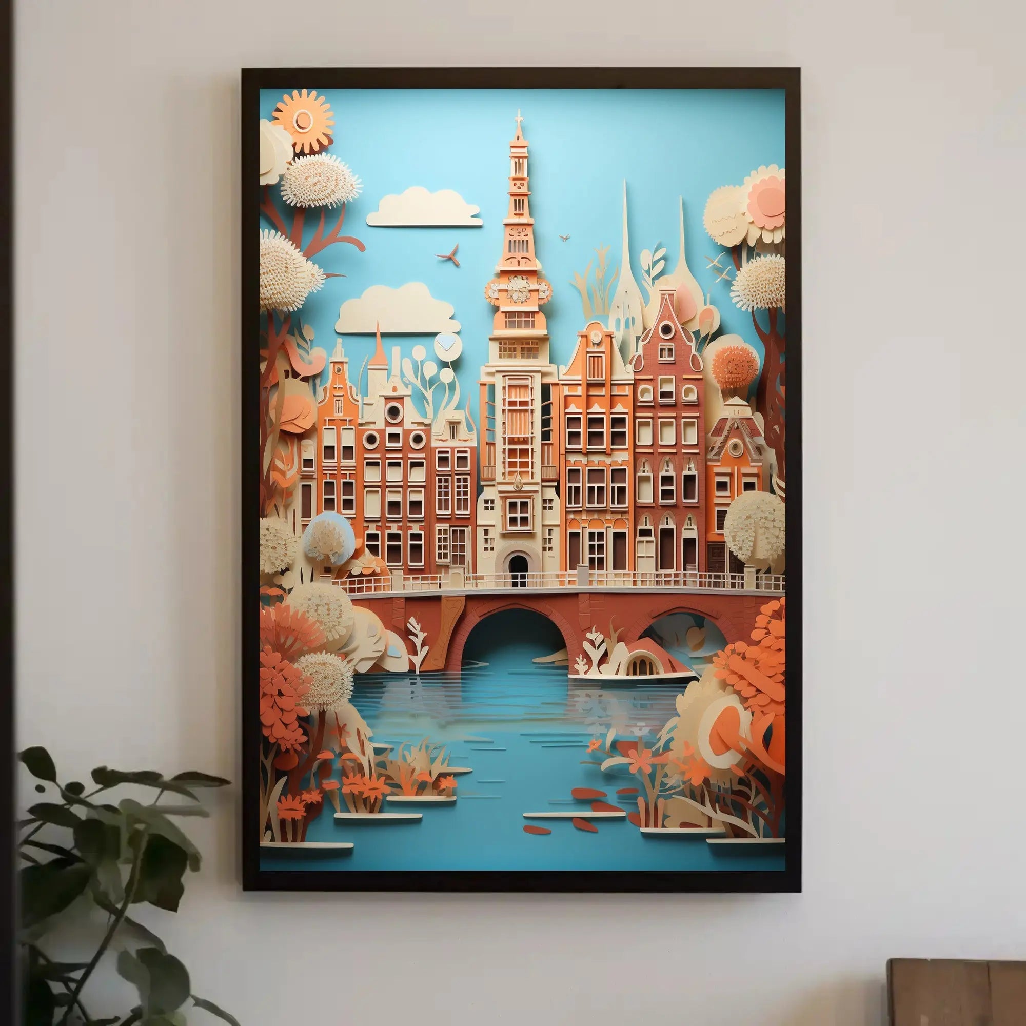 Amsterdam Canal Houses Artistry Travel Poster PosterGoat
