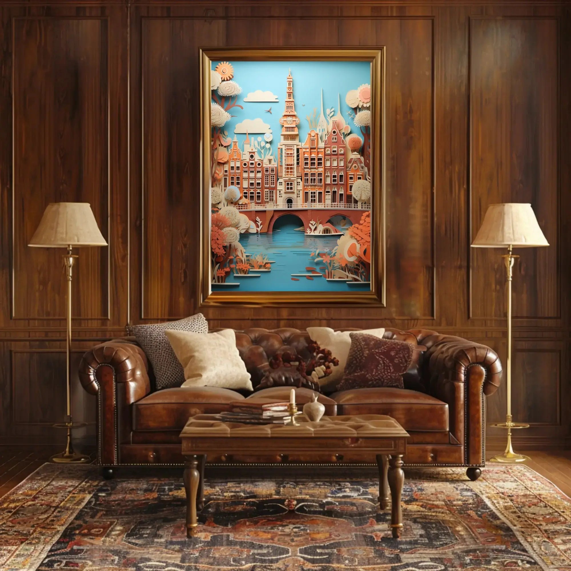 Amsterdam Canal Houses Artistry Travel Poster PosterGoat