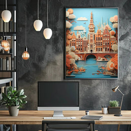 Amsterdam Canal Houses Artistry Travel Poster PosterGoat