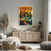 Amsterdam Canal Pop Boom Travel Poster PosterGoat