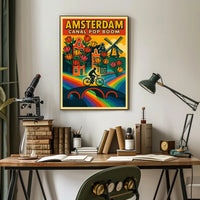 Amsterdam Canal Pop Boom Travel Poster PosterGoat