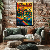Amsterdam Canal Pop Boom Travel Poster PosterGoat