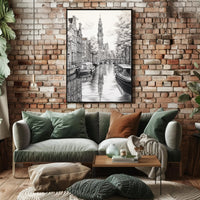 Amsterdam Canal Scene Vintage Illustration Travel Poster PosterGoat