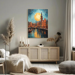 Amsterdam Canal Scene: Vibrant Impressionist Travel Poster PosterGoat