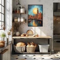 Amsterdam Canal Scene: Vibrant Impressionist Travel Poster PosterGoat